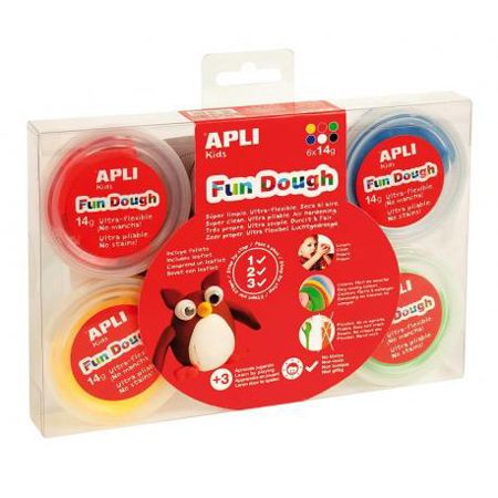 Комплект вълшебно тесто Apli Kids + очички, 6 цвята