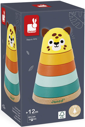 Дървена играчка за сортиране Janod Tropik - Ягуар