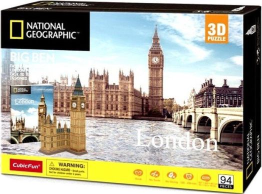 3D пъзел Cubic Fun National Geographic - Биг Бен, 94 части