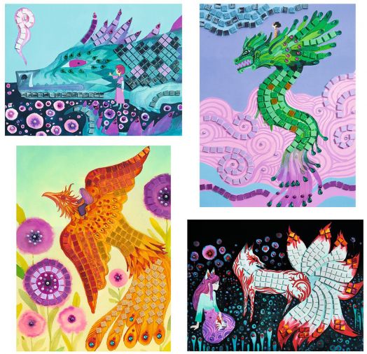 Творчески комплект Djeco: Мозайка Митични създания