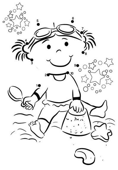 Книжка свържи и оцвети Еurekakids - Пясъчни замъци