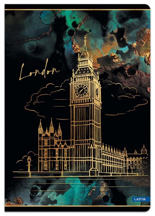 Тетрадка Lastva Gold City А4, 50 листа с широки редове