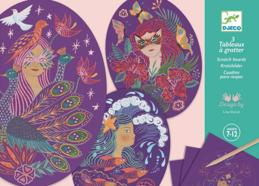 Комплект скреч картини Djeco - Нимфи