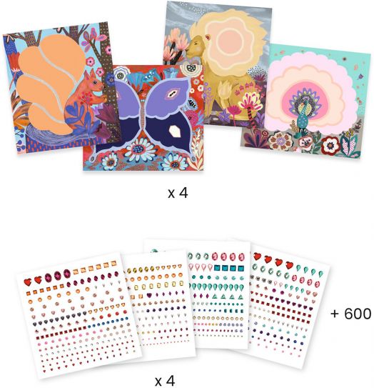 Творчески комплект Djeco - Направи картини с диаманти, Дива красота