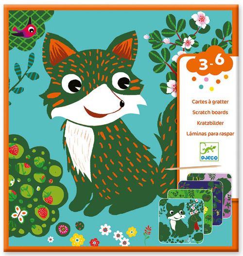 Скреч картини Djeco - Животни в гората