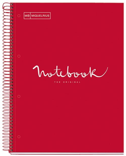 Тетрадка Miquelrius Emotions A4 със спирала, 80 листа на точки, червена
