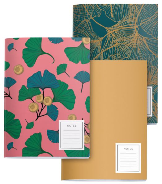 Комплект тефтери Miquelrius Pure Ginkgo, 3 бр.