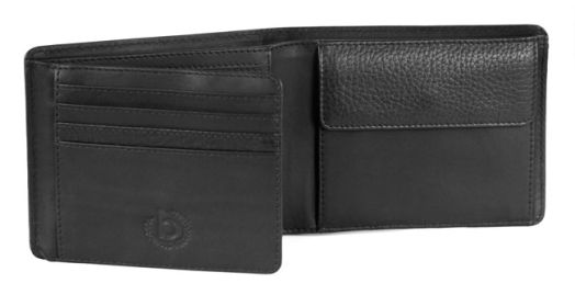 Портфейл Bugatti Pregio 8CC с монетник, черен