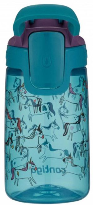 Детска бутилка за вода Contigo Gizmo Flip - Еднорози, 420 мл.