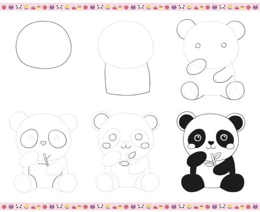 Комплект за рисуване стъпка по стъпка Janod - Kawaii