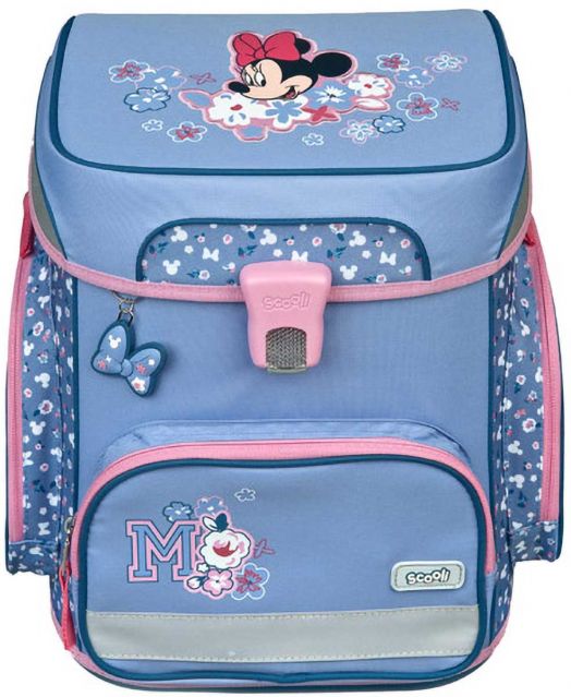 Комплект ученическа раница Мини Маус, ергономик - светлосин цвят