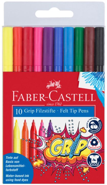 Флумастери Faber-Castell, 10 цвята