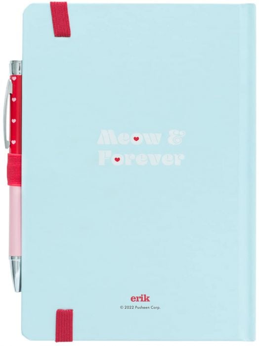 Тефтер Grupo Erik - Pusheen The Cat Purrfect Love Collection с химикалка със светлина