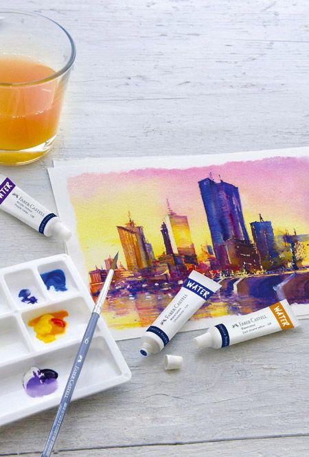 Акрилни бои Faber-Castell, 12 цвята х 9 мл.