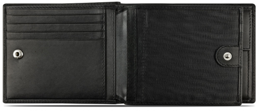 Мъжки кожен портфейл Bugatti Super Slim With Flap, черен