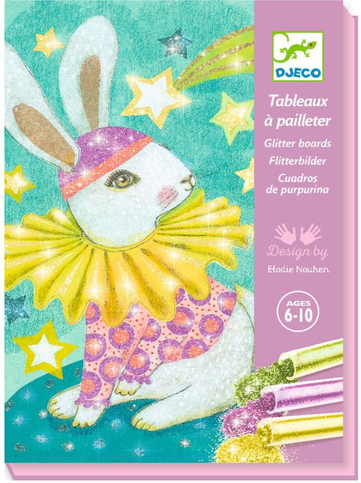 Творчески комплект Djeco: Рисуване с брокат, Карнавала на животните