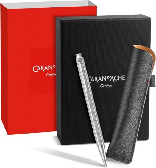 Комплект Caran d'Ache - химикалка Ecridor Tresse и калъф