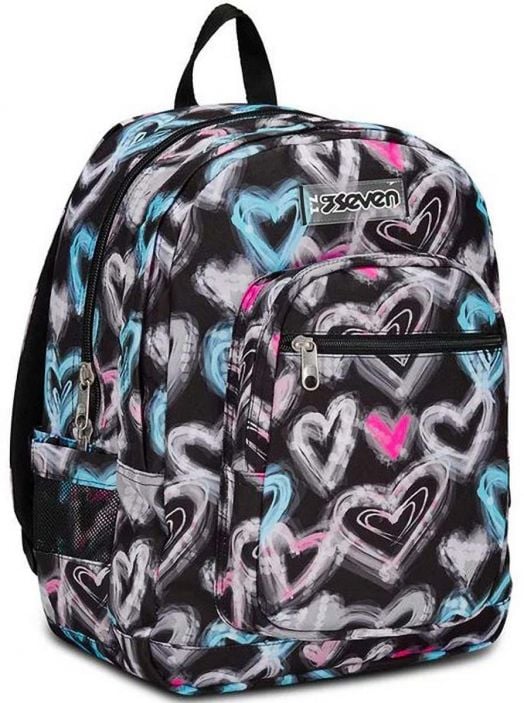 Ученическа раница Seven Freethink Heart с две отделения и USB порт