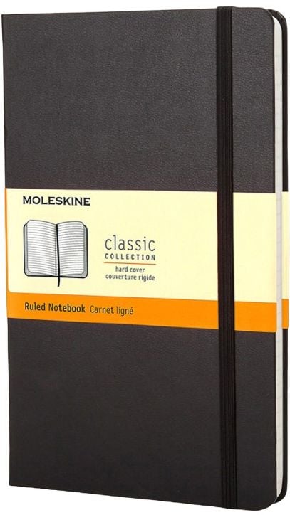 Джобен тефтер Moleskine Classic с твърди корици, линирани листа
