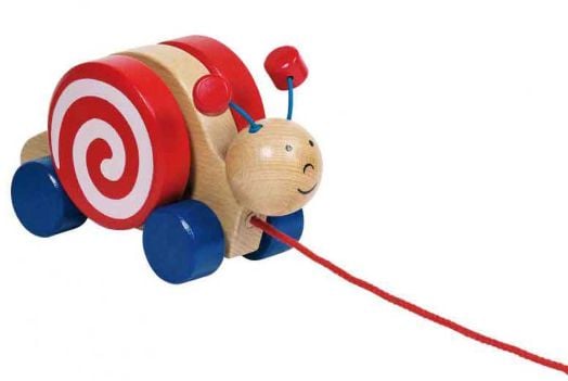 Дървена играчка за дърпане Goki, охлюв