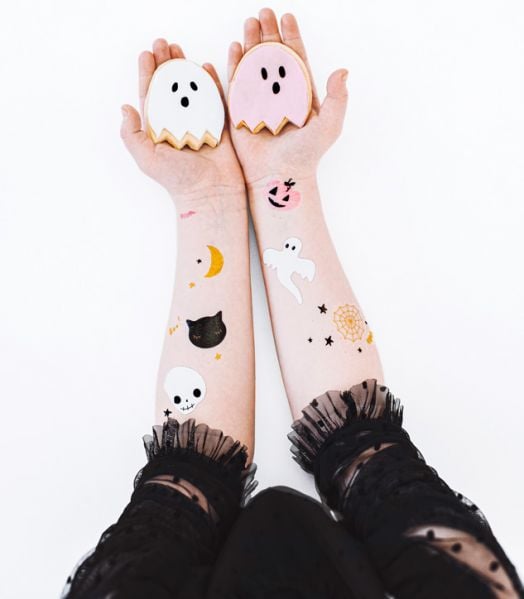 Временни татуировки PartyDeco - Boo, 12 бр.