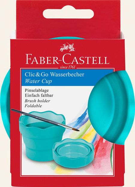 Чаша за рисуване Faber-Castell Clic & Go, тюркоаз