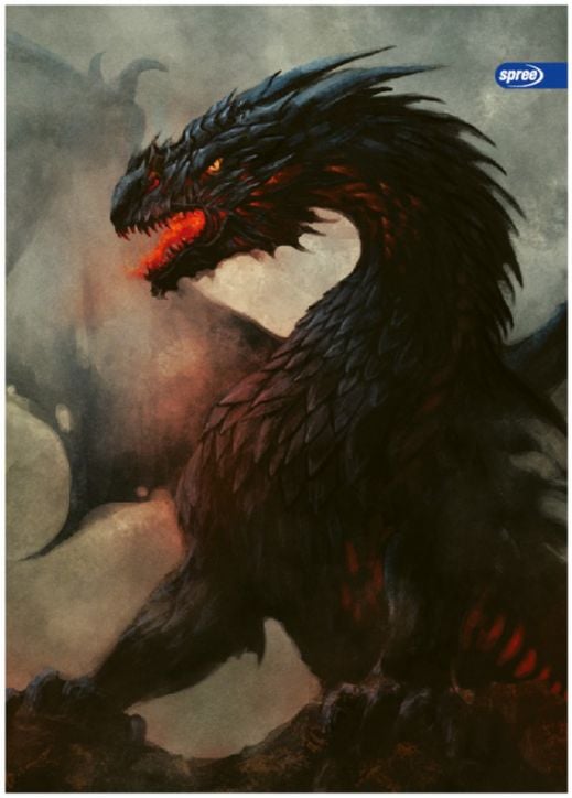 Тетрадка Spree Dragons А5, 60 листа с широки редове