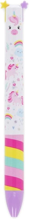 Двуцветна химикалка Legami - Unicorn, лилаво и розово