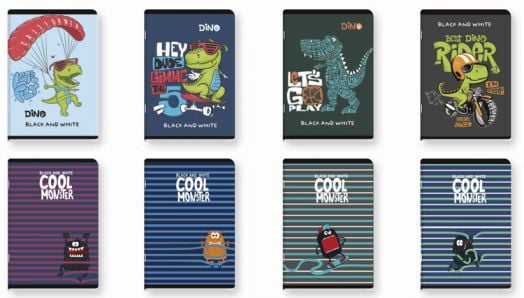 Тетрадка Black & White Boy A5, 24 листа - тесни и широки редове