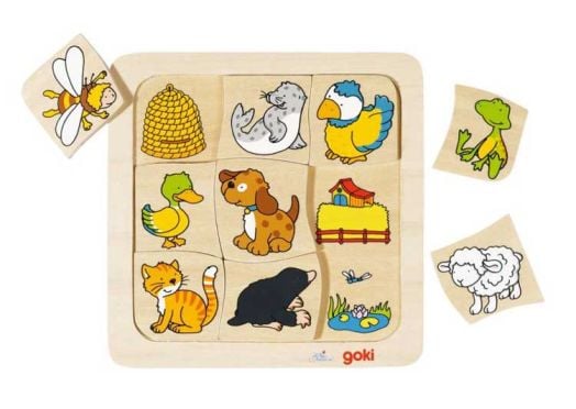 Дървен пъзел Goki, кой къде живее?