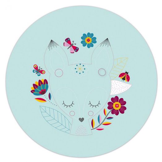 Творчески комплект Janod - Бродерия в кръгла рамка, сърна