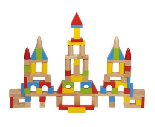 Дървен конструктор Goki, в торбичка