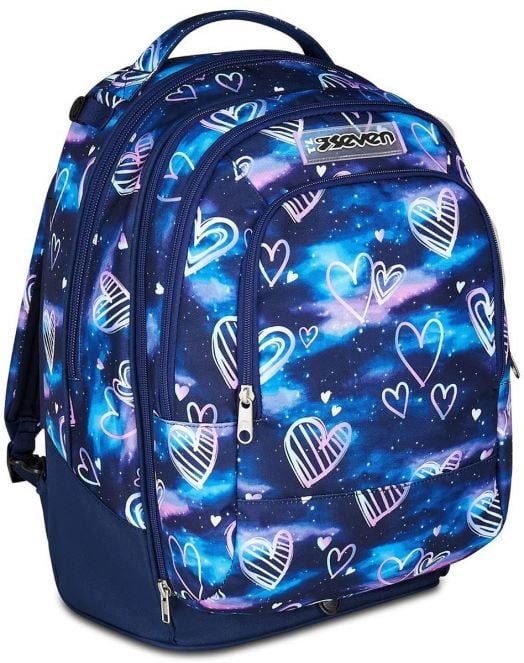 Ученическа раница на колела Seven Detach Heart и телескопична дръжка