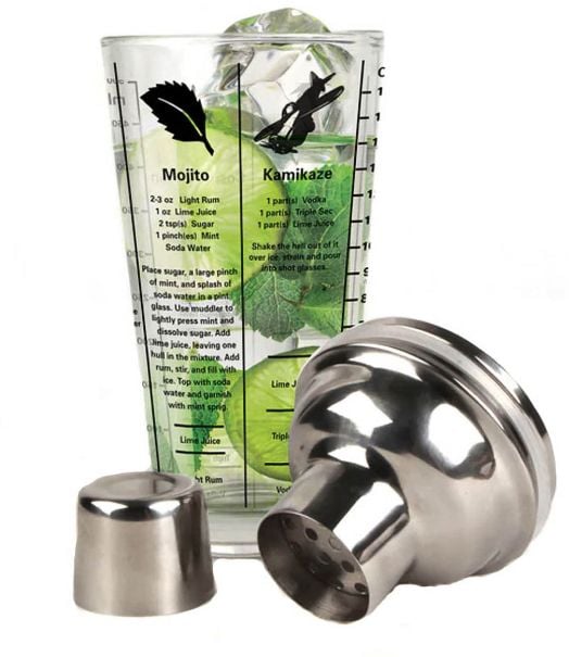 Шейкър с рецепти за коктейли Kikkerland
