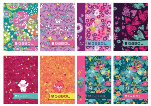Тетрадка Gabol A5 с 40 листа на малки квадратчета, различни дизайни (за момиче)