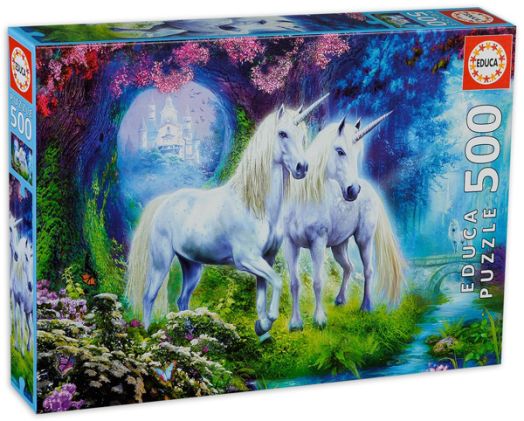 Пъзел Educa - Еднорози в гората, 500 части