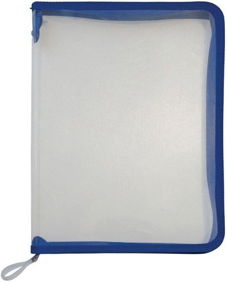 Папка с цип Office Zone със син кант