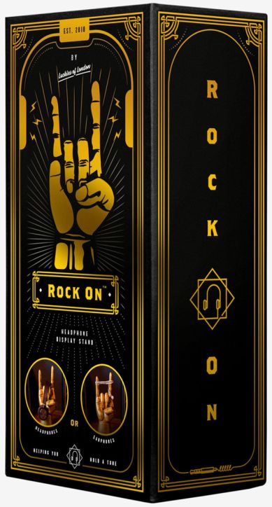 Поставка за слушалки Rock On Luckies of London - Златна ръка