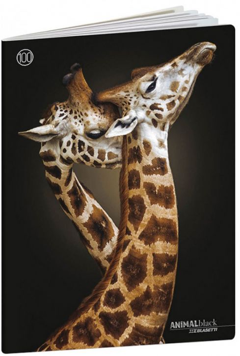 Тетрадка Blasetti Animal Black А4, 36 листа с широки редове