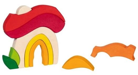 Дървен конструктор Goki - Къща Гъба