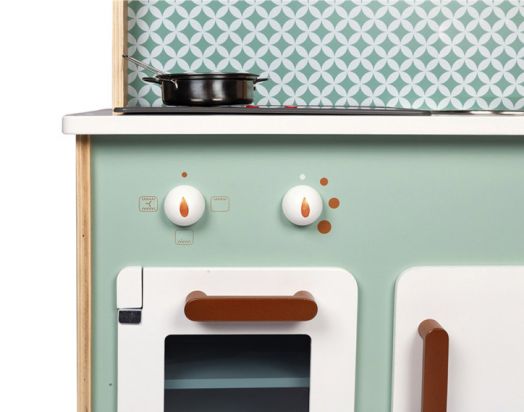 Детски комплект Janod - Двустранна дървена кухня