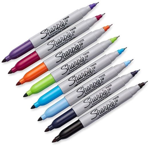 Комплект перманентни маркери Sharpie Twin Tip, 8 цвята