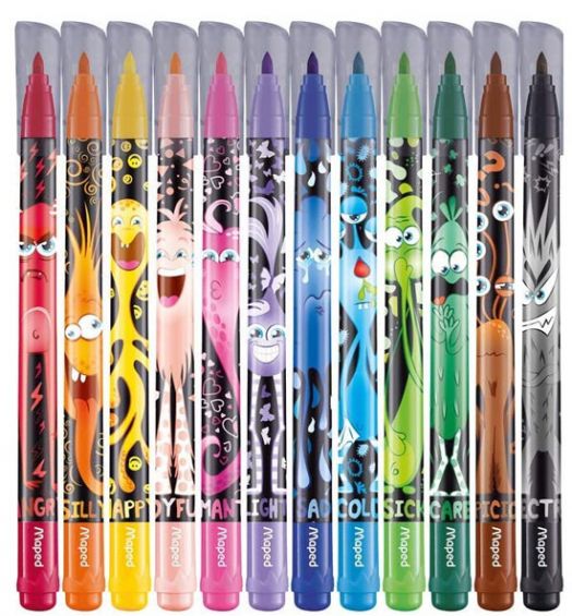 Флумастери Maped Color'Peps Monster, 12 цвята