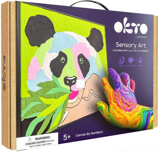 Творчески комплект Okto - Рисуване по номера с лек моделин - Панда