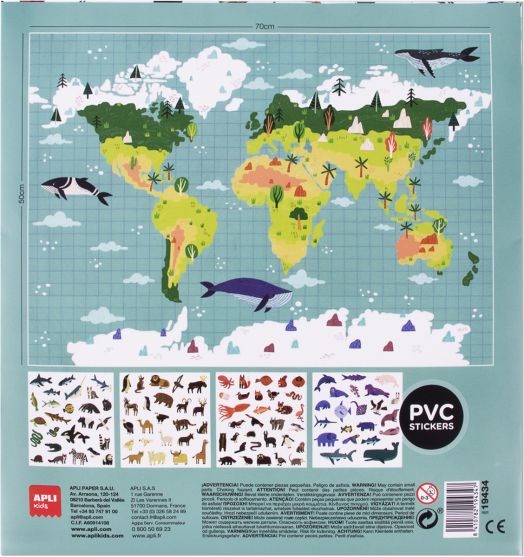 Гигантски постер Apli Kids - Световна карта