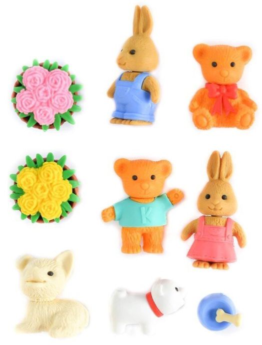 Комплект гумички Iwako - Животински парк, 9 бр.