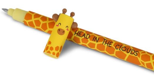 Изтриваема гел химикалка Legami Giraffe с капачка и гумичка