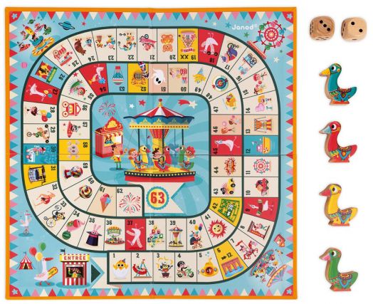 Настолна игра Janod Carrousel - Играта на гъската