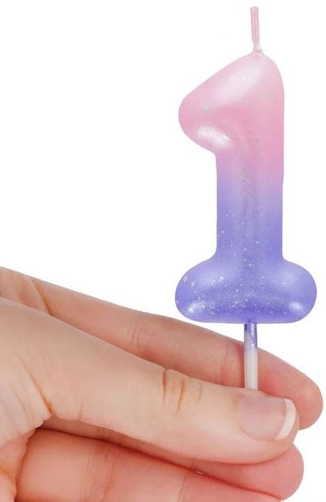 Свещ за рожден ден Legami - Цифра 1, розова