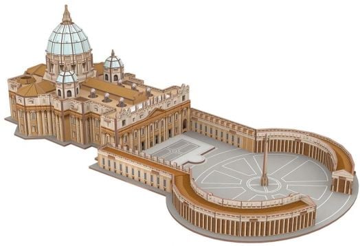 3D пъзел Cubic Fun - Базиликата Свети Петър във Ватикана, 68 части